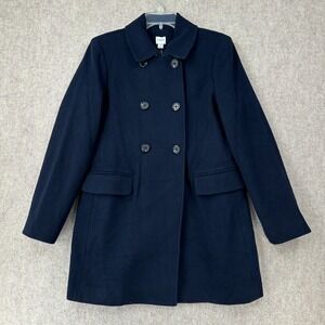 NWT J Crew Peacoat Jacket Womens 6 Navy Wool Blend Doubled Breasted‎ Ladies